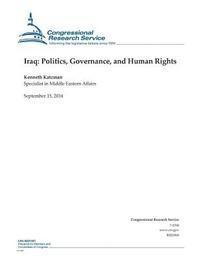 Congressional Research Service, Kenneth Katzman - Iraq: Politics, Governance, and Human Rights, Häftad. Tillgänglighet: Lägg i varukorg