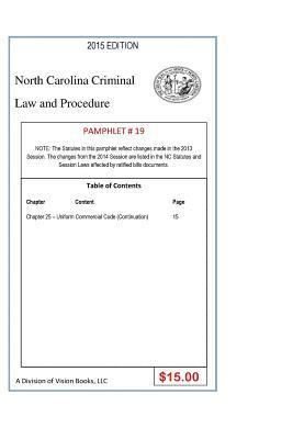 Tony Rivers Sr - North Carolina Criminal Law and Procedure-Pamphlet 19, Häftad. Tillgänglighet: Lägg i varukorg