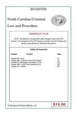 Tony Rivers Sr - North Carolina Criminal Law and Procedure-Pamphlet 24, Häftad. Tillgänglighet: Lägg i varukorg