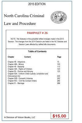 Tony Rivers Sr - North Carolina Criminal Law and Procedure-Pamphlet 26, Häftad. Tillgänglighet: Lägg i varukorg