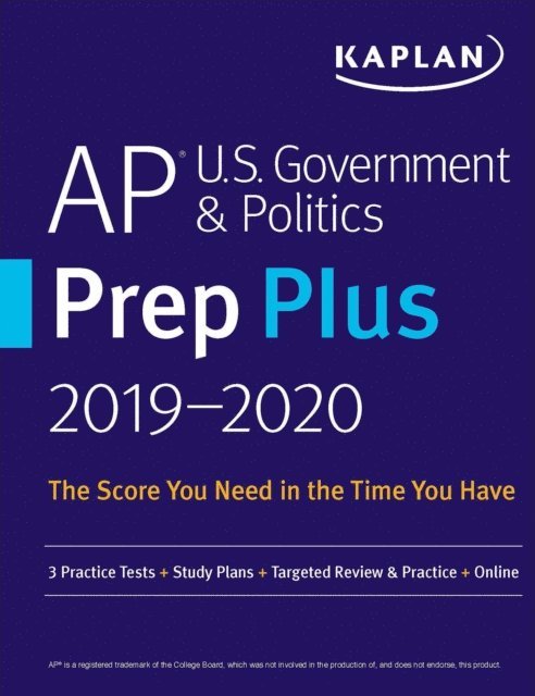Kaplan Test Prep - AP U.S. Government & Politics Prep Plus 2019-2020, E-bok