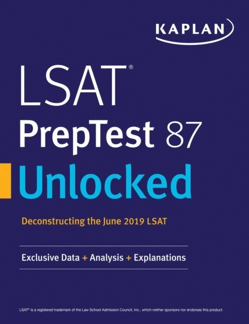 Kaplan Test Prep - LSAT PrepTest 87 Unlocked, E-bok