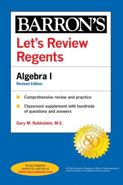 Gary M. Rubinstein - Let's Review Regents: Algebra I Revised Edition, E-bok. Tillgänglighet: Lägg i varukorg