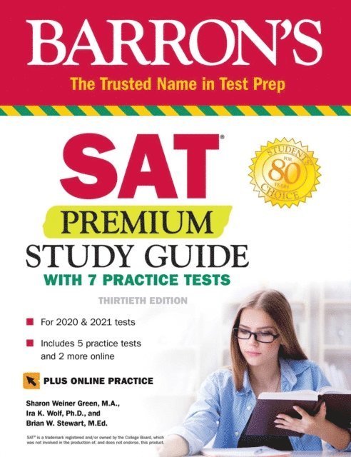Brian W. Stewart, Ira K. Wolf, Sharon Weiner Green - SAT Premium Study Guide with 7 Practice Tests, E-bok