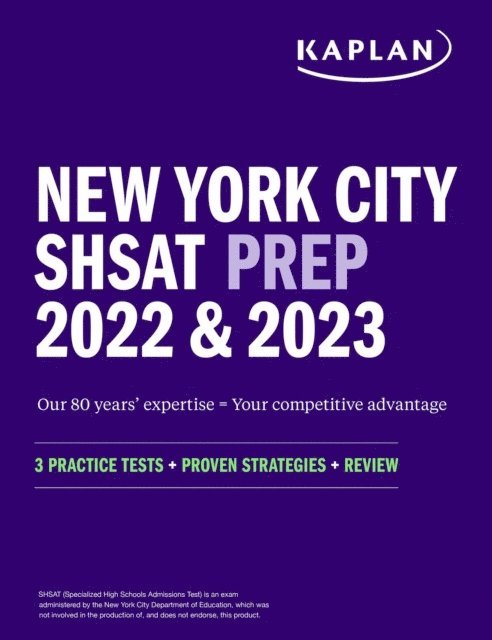 Kaplan Test Prep - New York City SHSAT Prep 2022 & 2023, E-bok. Tillgänglighet: Lägg i varukorg