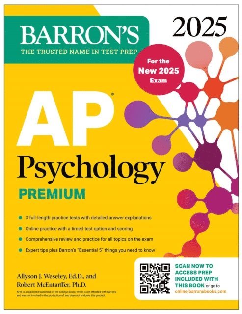 Robert McEntarffer, Allyson J. Weseley - AP Psychology Premium, 2025: Prep Book for the New 2025 Exam with 3 Practice Tests + Comprehensive Review + Online Practice, E-bok