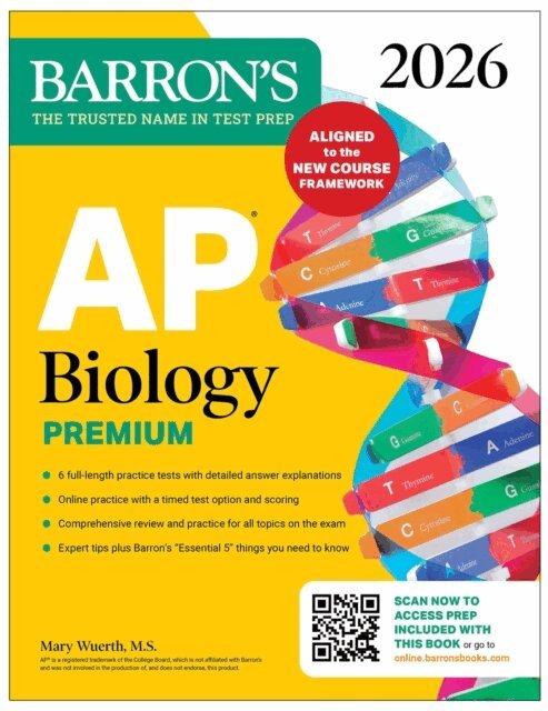 Mary Wuerth - AP Biology Premium, 2026: Prep Book with 6 Practice Tests + Comprehensive Review + Online Practice, E-bok
