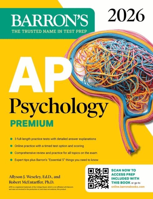 Robert McEntarffer, Allyson J. Weseley - AP Psychology Premium, 2026: Prep Book with 3 Practice Tests + Comprehensive Review + Online Practice, E-bok