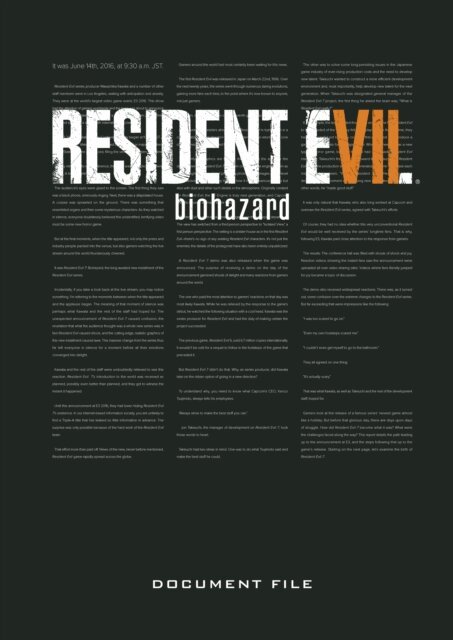 Capcom - Resident Evil 7: Biohazard Document File, E-bok