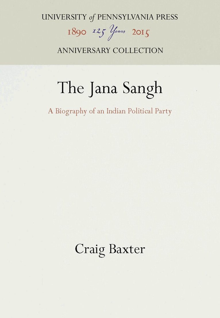 Craig Baxter - Jana Sangh, E-bok