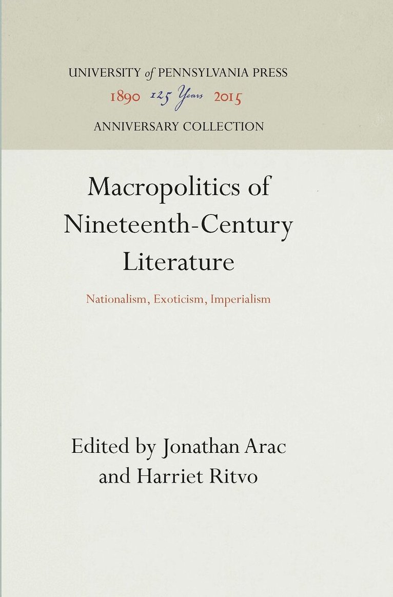 Jonathan Arac, Harriet Ritvo - Macropolitics of Nineteenth-Century Literature, E-bok
