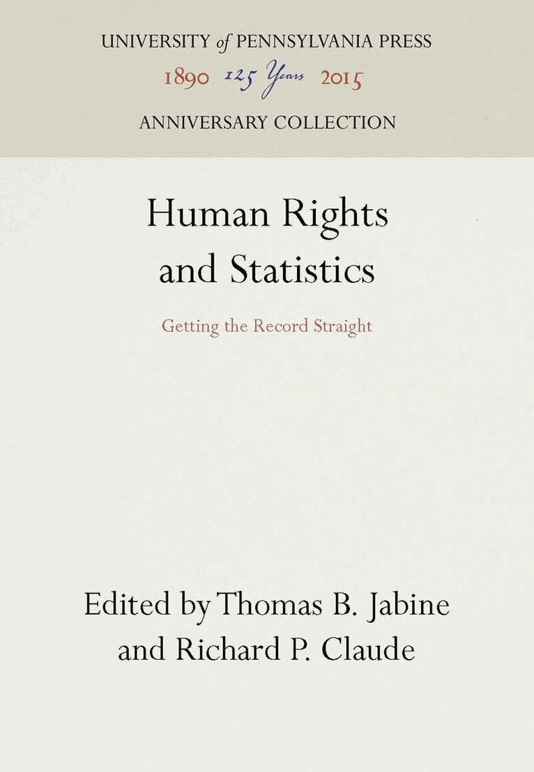 Thomas B. Jabine, Richard Pierre Claude - Human Rights and Statistics, E-bok