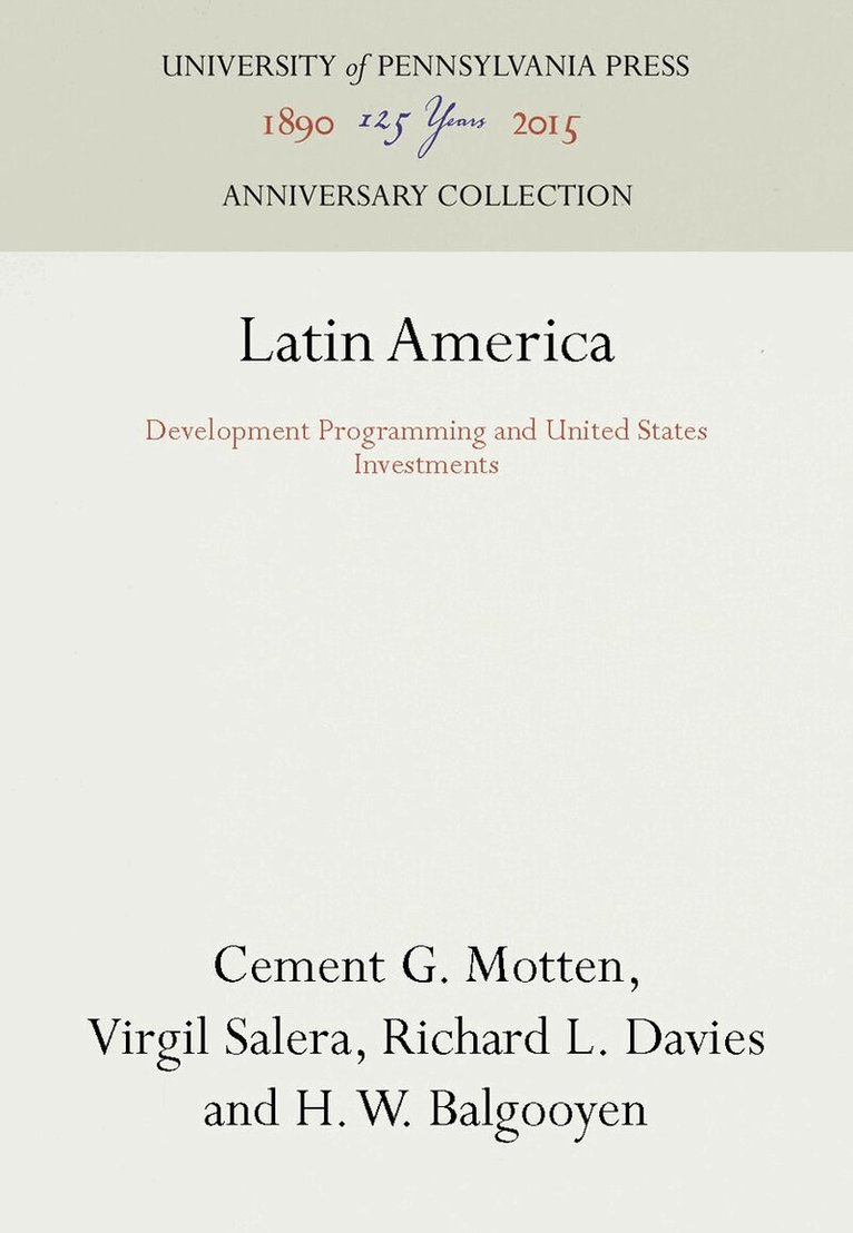 Cement G. Motten, Virgil Salera, Richard L. Davies, H. W. Balgooyen - Latin America, E-bok