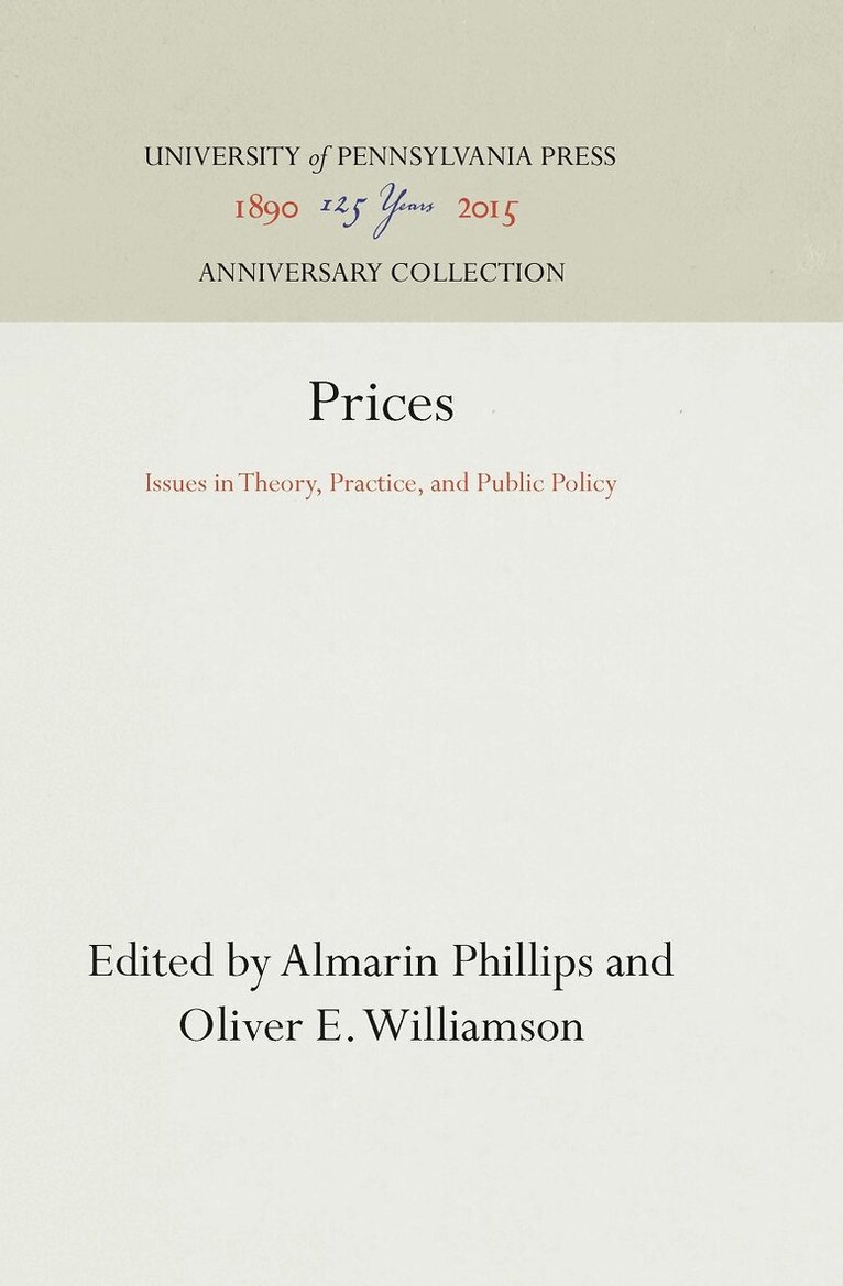 Almarin Phillips, Oliver E. Williamson - Prices, E-bok