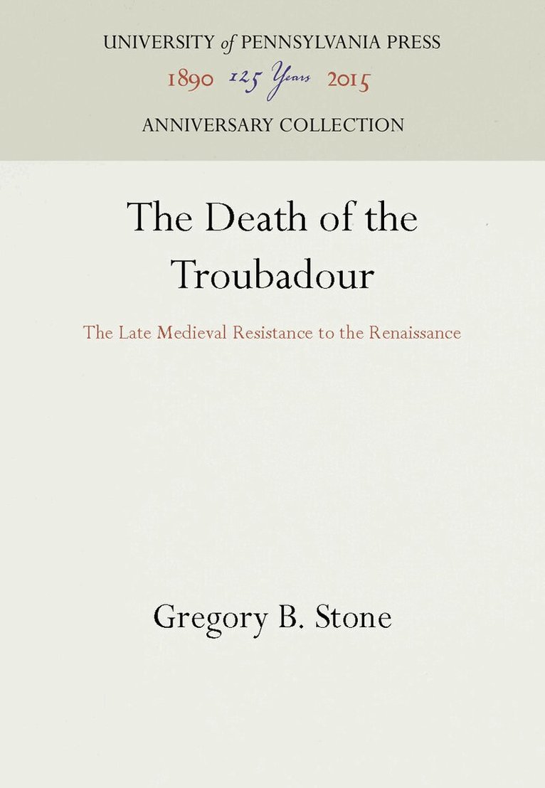 Gregory B. Stone - Death of the Troubadour, E-bok