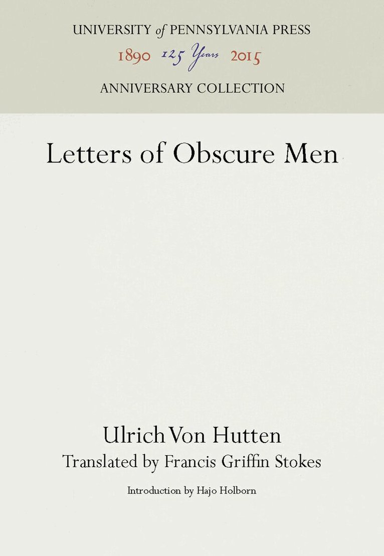 Ulrich Von Hutten - Letters of Obscure Men, E-bok
