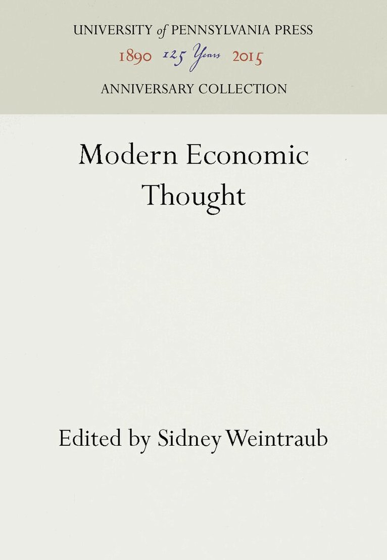 Sidney Weintraub - Modern Economic Thought, E-bok
