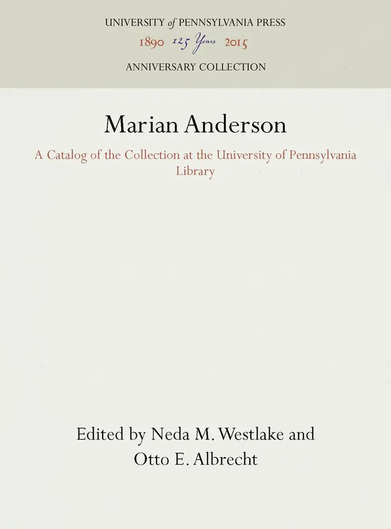 Neda M. Westlake, Otto E. Albrecht - Marian Anderson, Inbunden. Tillgänglighet: Tillfälligt slut