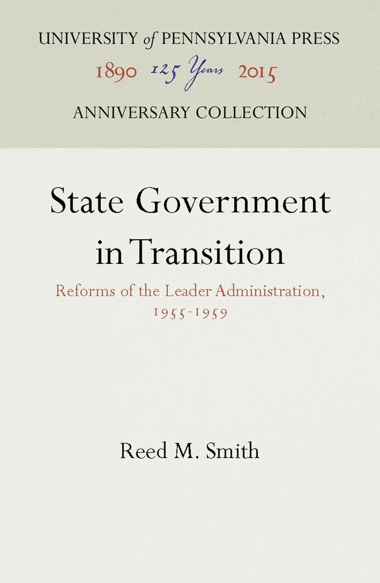 Reed M. Smith - State Government in Transition, E-bok