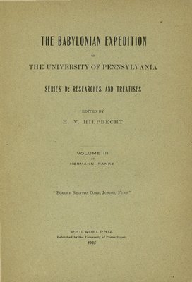 Hermann Ranke - Early Babylonian Personal Names, Inbunden. Tillgänglighet: Tillfälligt slut