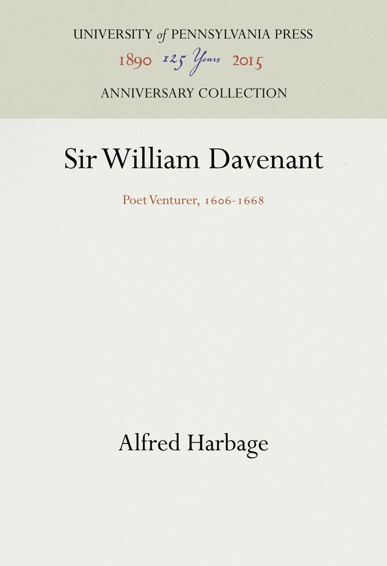 Alfred Harbage - Sir William Davenant, E-bok