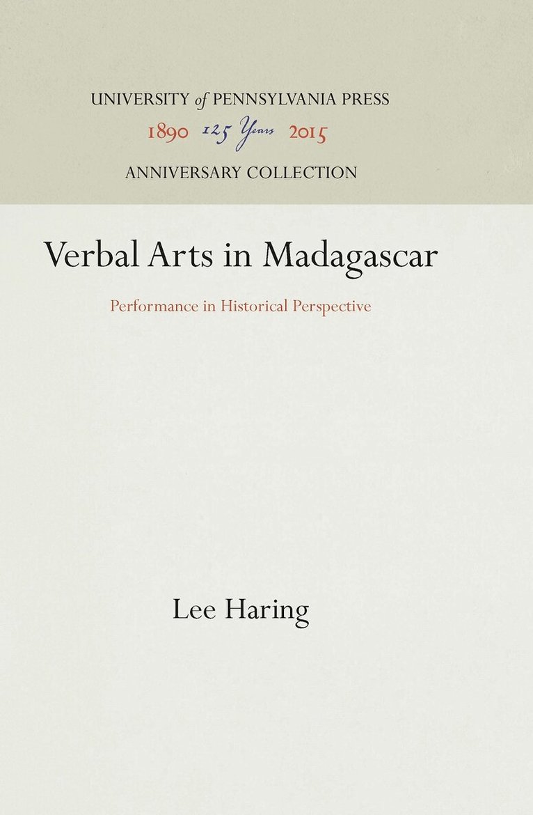 Lee Haring - Verbal Arts in Madagascar, E-bok