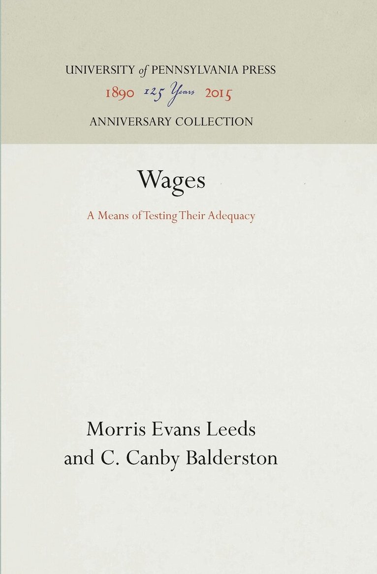 Morris Evans Leeds, C. Canby Balderston - Wages, E-bok