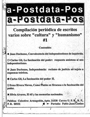 Juan Duchesne Winter, Ima Rivera Nieves - Postdata: Vol. 1 Núm. 1 Escritos varios sobre cultura y humanismo, Häftad