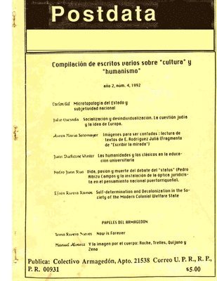 Juan Duchesne Winter, Maria Milagros Lopez - Postdata: Vol. 1 Núm. 2, Häftad