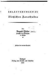 August Messer - Erläuterungen zu Nietzsches Zarathustra, Häftad. Tillgänglighet: Lägg i varukorg