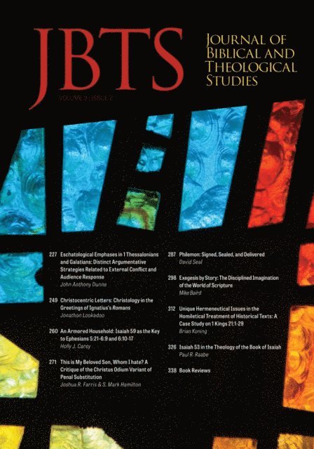Justin McLendon, Ryan A. Brandt, Daniel S. Diffey - Journal of Biblical and Theological Studies, Issue 3.2, E-bok