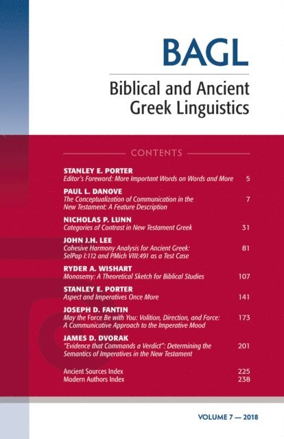 Matthew Brook O'Donnell, Stanley E. Porter - Biblical and Ancient Greek Linguistics, Volume 7, E-bok