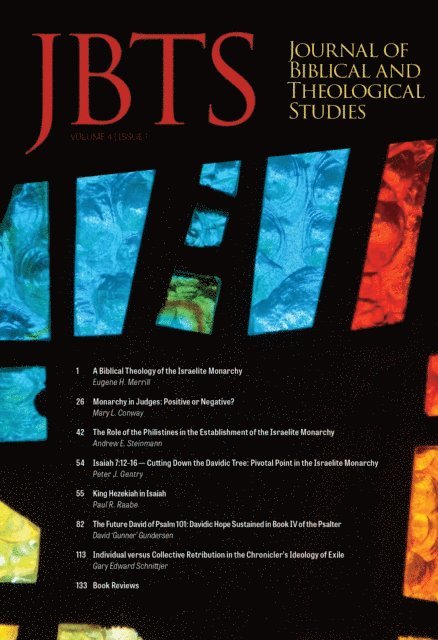 Justin McLendon, Ryan A. Brandt, Daniel S. Diffey - Journal of Biblical and Theological Studies, Issue 4.1, E-bok