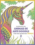 Livro para Colorir de Animais de Arte Doodle para Criancas 2