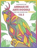 Livro para Colorir de Animais de Arte Doodle para Criancas 1 & 2