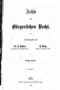 Archiv fur Burgerliches Recht