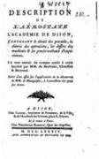 Description de l'Aérostate l'Académie de Dijon