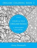 Color & fold origami boxes - 15 abstract-pattern boxes with lids: US edition