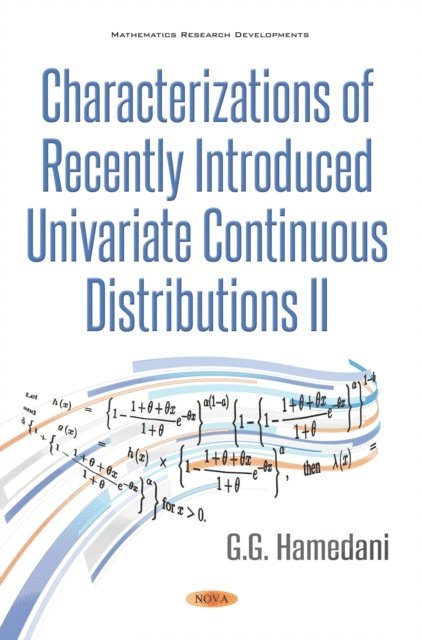 G. G. Hamedani - Characterizations of Recently Introduced Univariate Continuous Distributions II, E-bok