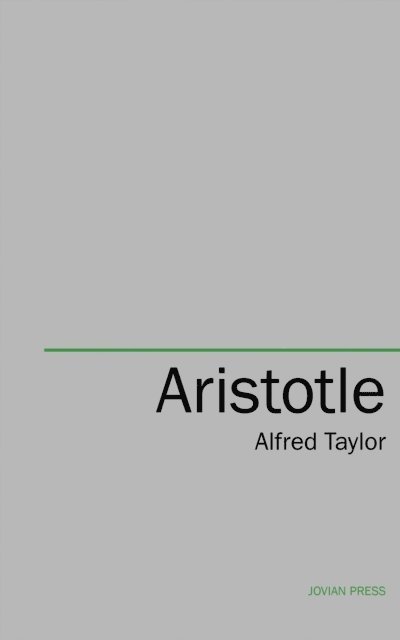 Alfred Taylor - Aristotle, E-bok