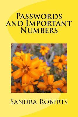 Sandra Roberts - Passwords and Important Numbers, Häftad