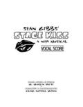 Sean Gibbs' STAGE KISS Vocal Score