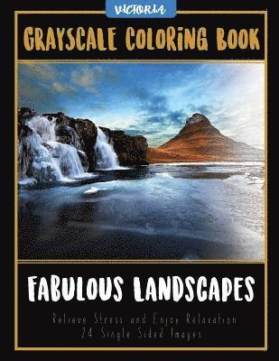 Fabulous Landscapes: Grayscale Coloring Book Relieve Stress and Enjoy Relaxation 24 Single Sided Images