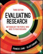Francis C. Dane, Elliot Donald Carhart - Evaluating Research, Häftad