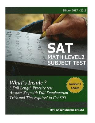 Ankur Sharma - SAT Math Level 2: SAT Mathematics Level 2 Subject Test (5 Complete Test ), Häftad. Tillgänglighet: Lägg i varukorg