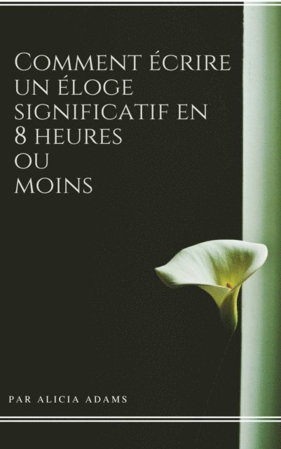 Alicia Adams - Comment écrire un éloge significatif  en 8 heures ou moins, E-bok