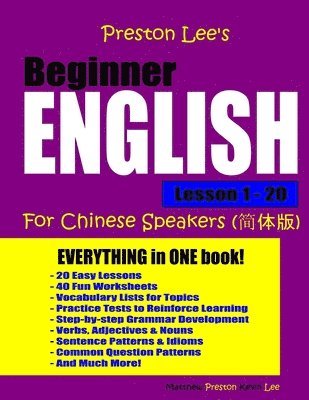 Matthew Preston, Kevin Lee - Preston Lee's Beginner English Lesson 1 - 20 For Chinese Speakers, Häftad