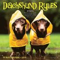 Dachshund Rules 2026 7 X 7 Mini Wall Calendar