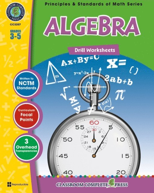 Nat Reed - Algebra - Drill Sheets Gr. 3-5, E-bok
