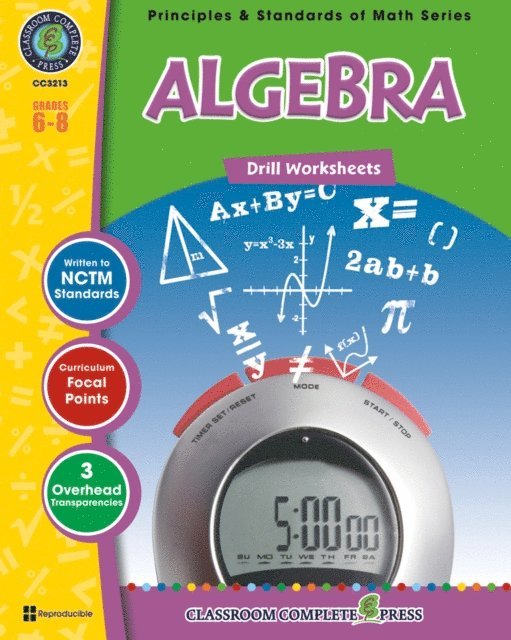Nat Reed - Algebra - Drill Sheets Gr. 6-8, E-bok
